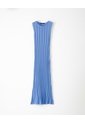 Vestido Largo Tejido Acanalado Azul Mujer Azul de Gef