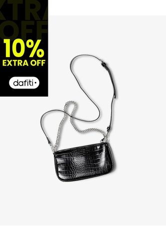 Bolso Baguette Texturizado Negro Mujer Gef
