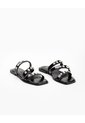 Sandalias Planas Con Apliques Negras Mujer Negro de Gef