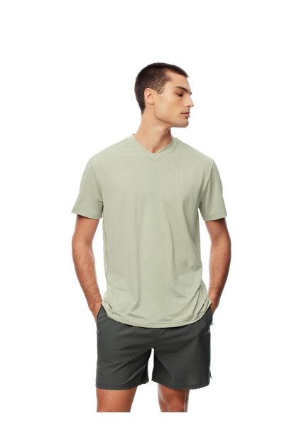Camiseta Deportiva Control De Humedad Verde Hombre Verde
