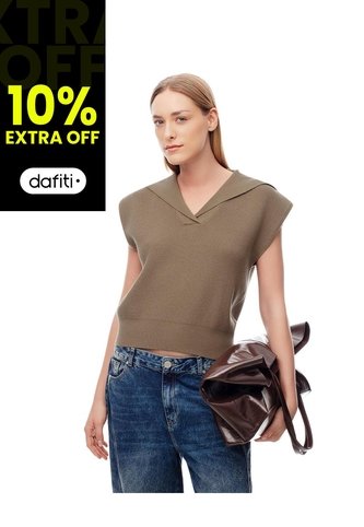 Chaleco Oversize Tejido Café Mujer Cafe Gef