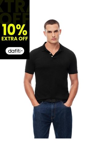 Polo Slim Algodón Negra Hombre Negro Gef