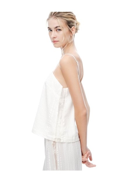 Blusa Regular Texturizada Blanca Mujer Blanco