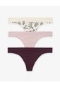3 Pantys Brasilero Seamless Tiro Medio Surtido Mujer Multicolor de Gef