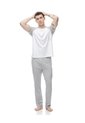 Camiseta + Pantalón De Pijama Algodón Gris Hombre Gris de Gef
