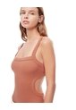 Body Rib Algodón Terracota Mujer Rojo de Gef