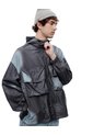 Chaqueta Liviana Utilitaria Estampada Hombre Gris de Gef