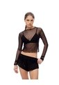 Camibuzo Slim Tejido Tull Brillos Negro Mujer Negro de Gef