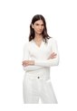 Camibuzo Tipo Polo Slim Tejido De Punto Blanco Mujer Blanco de Gef