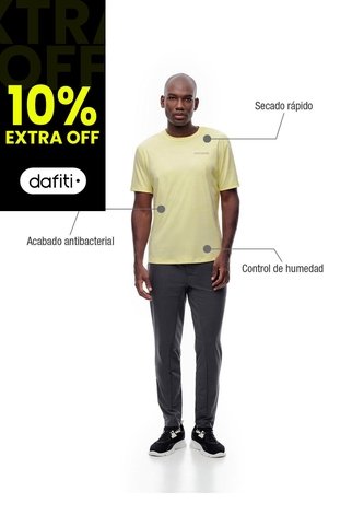 Camiseta Deportiva Control Humedad Amarilla Hombre Amarillo Gef