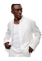 Camisa Manga Larga Regular Lino Blanca Hombre Blanco de Gef