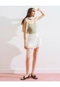 Falda Short Tiro Medio Cruzada Anudada Blanca Mujer Blanco de Gef