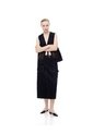 Falda Midi Denim Tiro Medio índigo Oscuro Mujer Azul Oscuro de Gef