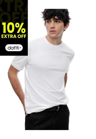 Camiseta Regular Algodón Blanca Hombre Blanco Gef