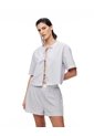 Short Relax Tiro Alto Texturizado Azul Mujer Azul de Gef
