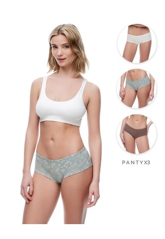 Panty Cachetero Algodón Tiro Medio X3unds Surtido Mujer Multicolor Gef