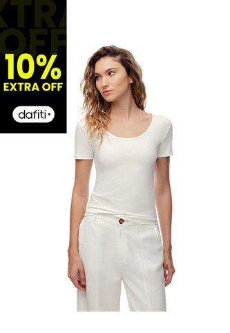 Camiseta Regular Uso 2 En 1 Blanca Mujer Blanco Gef