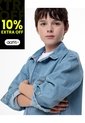 Camisa Manga Larga Regular Denim índigo Medio Niño Azul de Gef