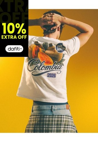 Camiseta Colombia País Bonito Blanca Unisex Blanco Gef