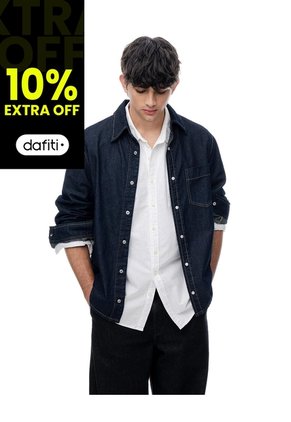 Camisa Regular Manga Larga índigo Oscuro Hombre Azul
