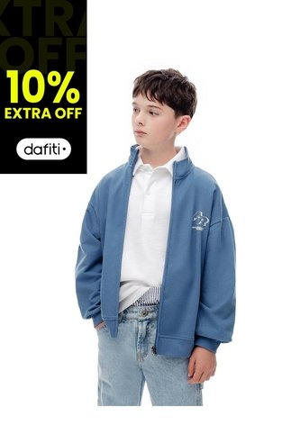 Chaqueta Regular Algodón Azul Niño Azul Gef