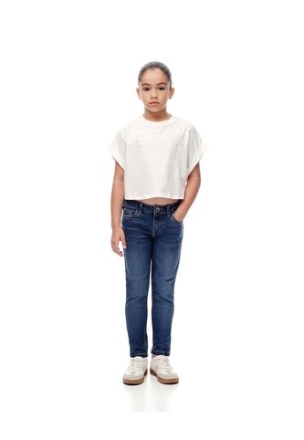 Jean Skinny Tiro Medio índigo Oscuro Niña Azul Oscuro Gef