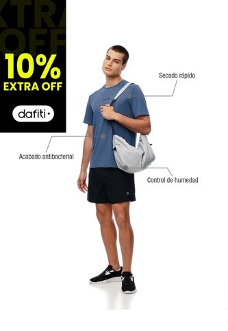 Camiseta Deportiva Control Humedad Azul Hombre Azul Gef