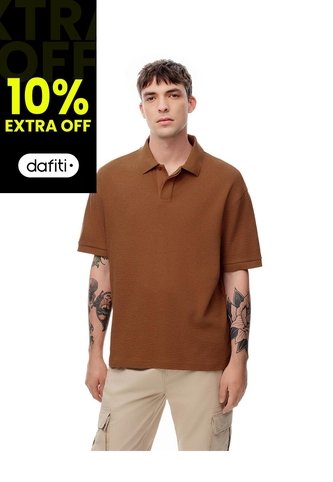 Polo Regular Algodón Caramelo Hombre Marron Gef