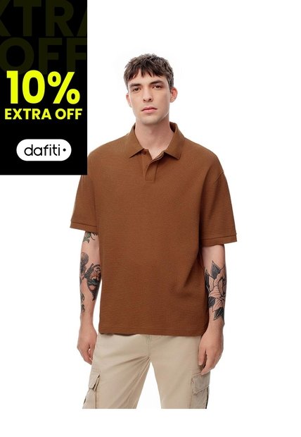 Polo Regular Algodón Caramelo Hombre Marron