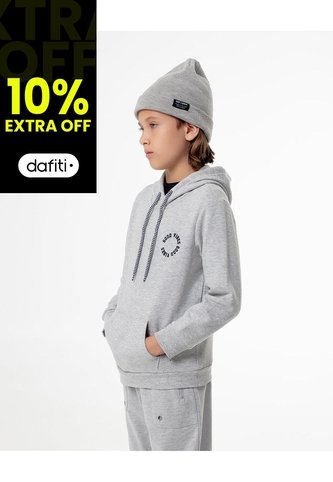 Buzo Tipo Hoddie Gris Niño Gris Gef
