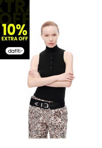 Camiseta Esqueleto Slim Tejido De Punto Negra Mujer Negro Gef