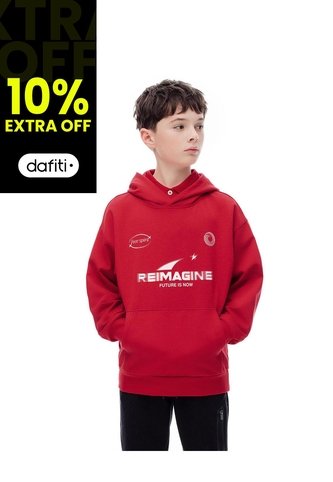 Buzo Tipo Hoddie Rojo Niño Rojo Gef