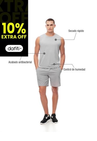 Camisilla Deportiva Antibacterial Gris Hombre Gris Gef