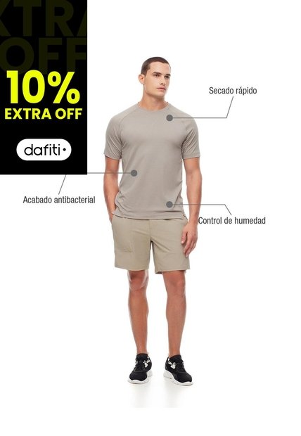 Camiseta Deportiva Control Humedad Café Hombre Marron