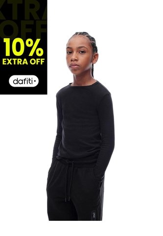 Camibuzo Relax Algodón Negra Niño Negro Gef