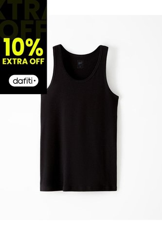 Camisilla Slim Algodón Negra Hombre Negro Gef