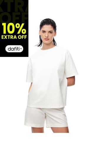 Camiseta Oversize Blanca Mujer Blanco Gef