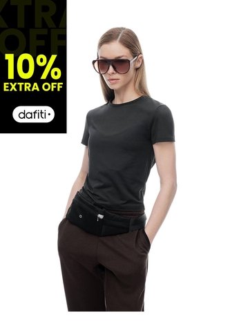 Camiseta Deportiva Secado Rápido Negra Mujer Negro Gef