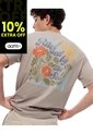 Camiseta Regular Algodón Taupe Estampada Hombre Marron de Gef