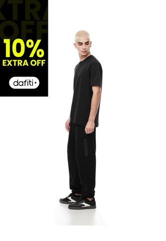 Camiseta Oversize Algodón Negra Hombre Negro Gef