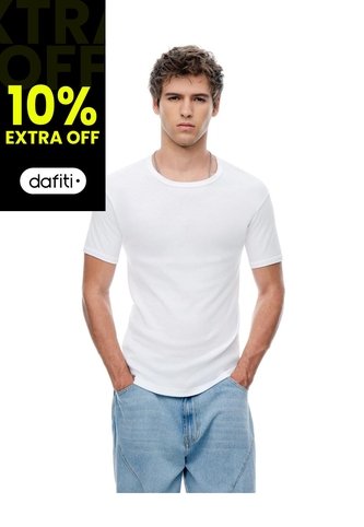 Camiseta Slim Algodón Blanca Hombre Blanco Gef