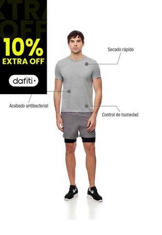 Camiseta Deportiva Control Humedad Gris Hombre Gris Gef