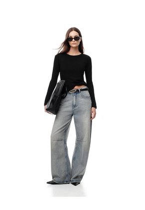 Camibuzo Slim Algodón Negra Mujer Negro