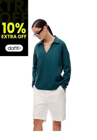 Camibuzo Tipo Polo Oversize Verde Mujer Verde Gef