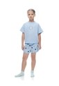 Pijama Relaxed Manga Corta Azul Estampada Niña Azul de Gef