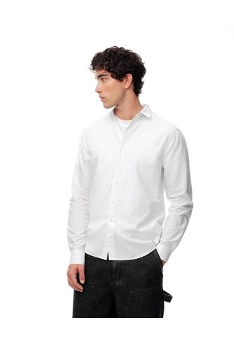 Camisa Regular Manga Larga Blanca Hombre Blanco Gef