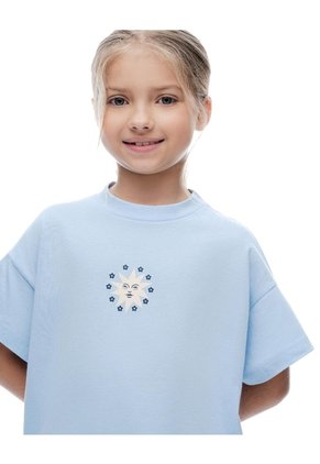 Pijama Relaxed Manga Corta Azul Estampada Niña Azul