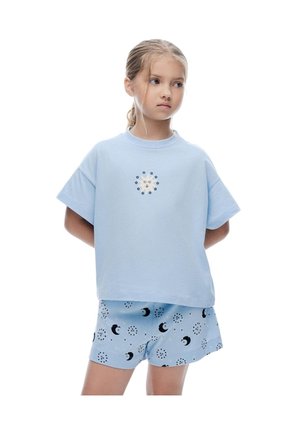 Pijama Relaxed Manga Corta Azul Estampada Niña Azul