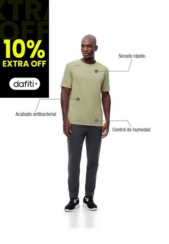 Camiseta Deportiva Control Humedad Amarilla Hombre Amarillo Gef