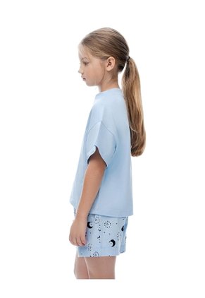 Pijama Relaxed Manga Corta Azul Estampada Niña Azul
